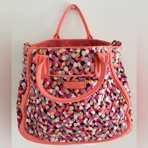 VINTAGE Vera Bradley Pixie Confetti Print Top Shoulder Bag